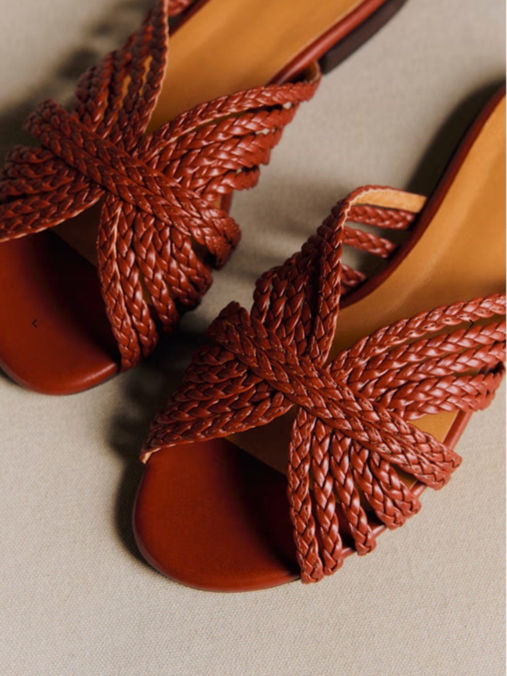 Sezane Low Paola Mules Mahogany Smooth Braided - Size US 8 - Picture 3 of 7
